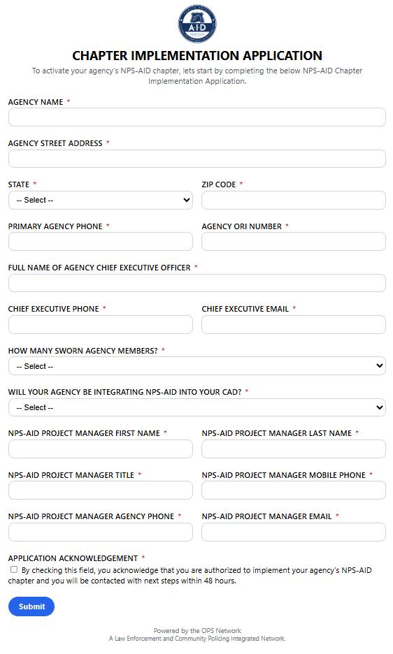 NPS-AID CHAPTER APPLICATION